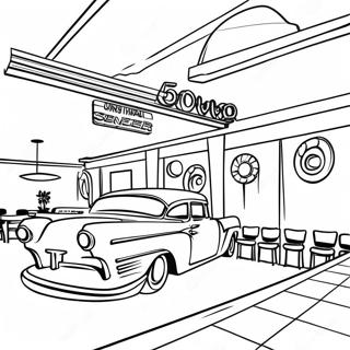 50s Retro Diner Coloring Page 36222-29135