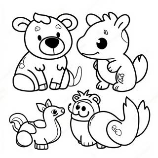 Colorful Felt Animals Coloring Page 3622-2993