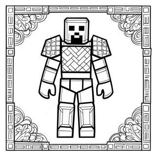 Diamond Armor Minecraft Steve Coloring Page 36262-29162