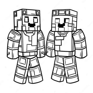 Minecraft Steve In Shiny Diamond Armor Coloring Page 36263-29171