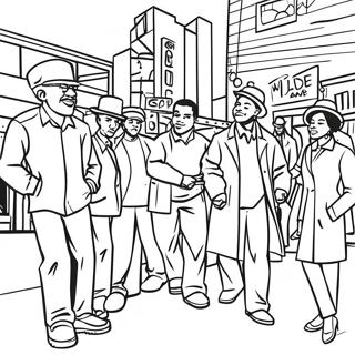 Urban African American Community Scene Coloring Page 36282-29178