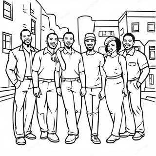 Urban African American Community Scene Coloring Page 36282-29179