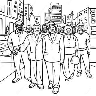 Urban African American Community Scene Coloring Page 36282-29180