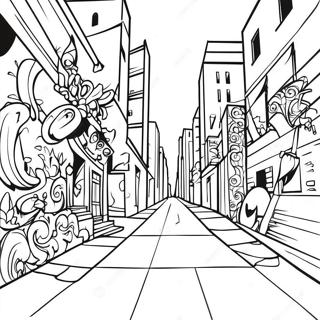 Vibrant Urban Street Art Coloring Page 36283-29190