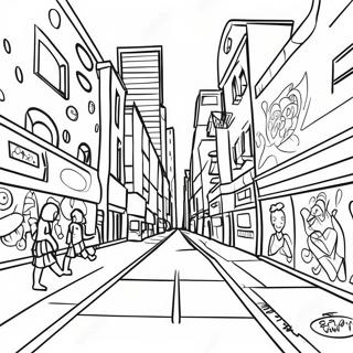 Vibrant Urban Street Art Coloring Page 36283-29192