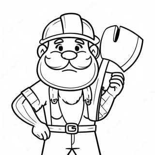 Cheerful Lumberjack With Axe Coloring Page 36303-29208