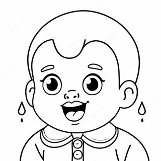 Cute Cry Baby With Tears Coloring Page 3632-2999