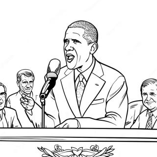 Barack Obama Giving A Speech Coloring Page 36353-29234