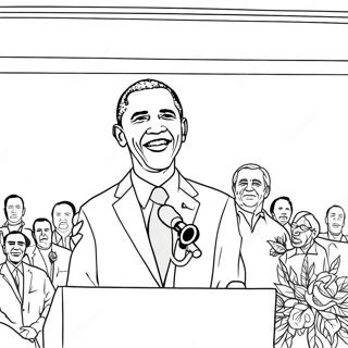 Barack Obama Giving A Speech Coloring Page 36353-29236