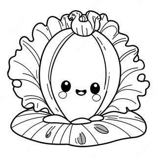 Cute Cartoon Lettuce Coloring Page 36363-29246