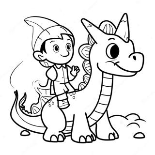 Colorful Dragon And Boy Adventure Coloring Page 36383-29265