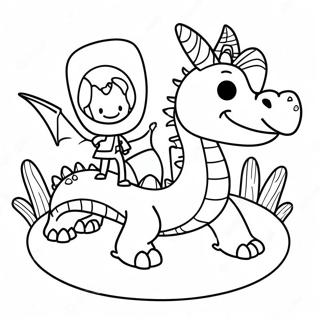 Colorful Dragon And Boy Adventure Coloring Page 36383-29267