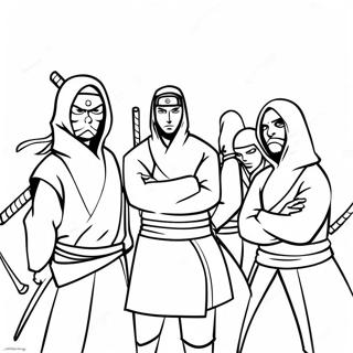 Akatsuki Members In Battle Coloring Page 36403-29277