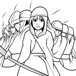 Akatsuki Members In Battle Coloring Page 36403-29280