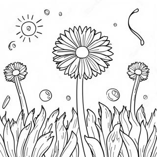 Whimsical Dandelion Field Coloring Page 36413-29286