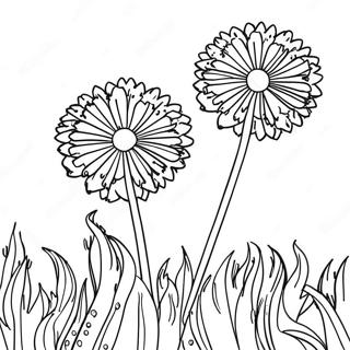 Whimsical Dandelion Field Coloring Page 36413-29287