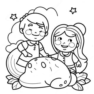 Thankful Kids Coloring Page 3642-3010