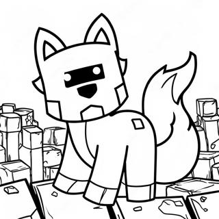 Minecraft Fox Coloring Pages