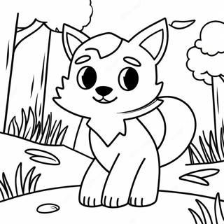 Cute Minecraft Fox In The Forest Coloring Page 36443-29312