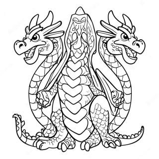 Three Headed Dragon Coloring Page 36462-29322