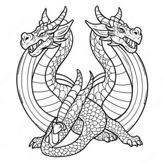 Three Headed Dragon Coloring Page 36462-29323