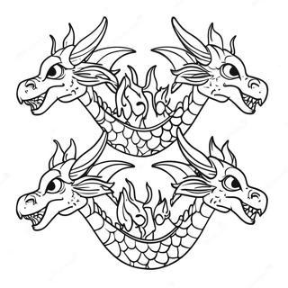 Three Headed Dragon Coloring Page 36462-29324