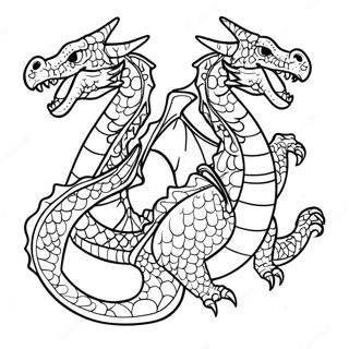 Ferocious Three Headed Dragon Coloring Page 36463-29326