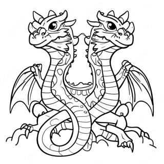 Ferocious Three Headed Dragon Coloring Page 36463-29327