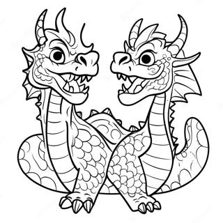 Ferocious Three Headed Dragon Coloring Page 36463-29328