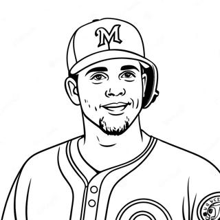 Milwaukee Brewers Baseball Player Coloring Page 36473-29331