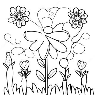 Violet Flower Garden Coloring Page 36482-29338