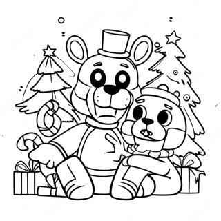 Fnaf Christmas Coloring Page 36492-29347