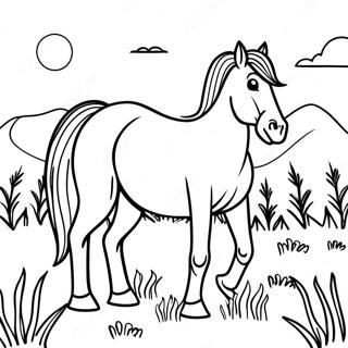 Realistic Wild Horse Coloring Pages