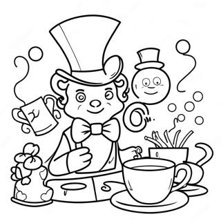 Charming Mad Hatter S Tea Party Coloring Page 36523-29373