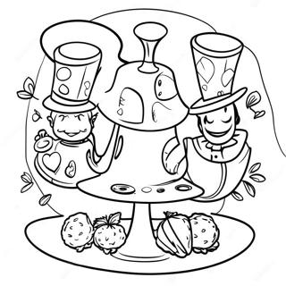 Charming Mad Hatter S Tea Party Coloring Page 36523-29376