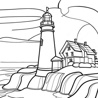 Beautiful Maine Lighthouse Coloring Page 36533-29381