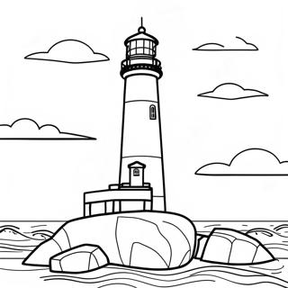 Beautiful Maine Lighthouse Coloring Page 36533-29383