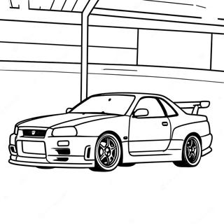 Nissan Skyline R34 Coloring Pages