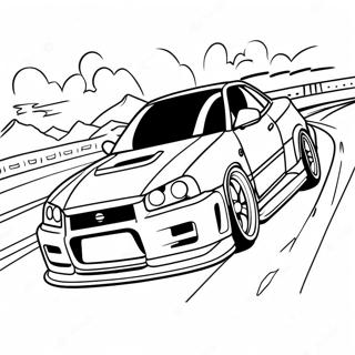 Nissan Skyline R34 Coloring Pages