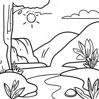 Relaxing Nature Scene Healing Coloring Page 36583-29427