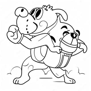 Dog Man In Action Coloring Page 36613-29448