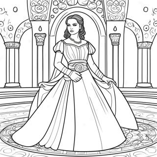 Padme In Elegant Dress Coloring Page 36633-29458