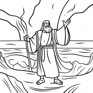 Moses Parting The Red Sea Coloring Page 36643-29469