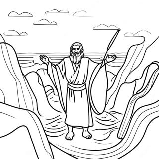 Moses Parting The Red Sea Coloring Page 36643-29470