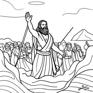 Moses Parting The Red Sea Coloring Page 36643-29472