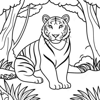 Majestic White Tiger In Jungle Coloring Page 36653-29477