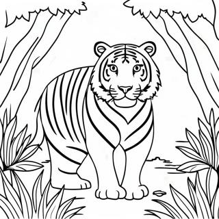 Majestic White Tiger In Jungle Coloring Page 36653-29478