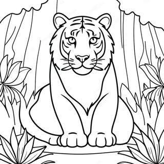 Majestic White Tiger In Jungle Coloring Page 36653-29479