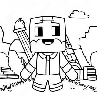 Happy Minecraft Villager Coloring Page 36663-29482