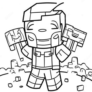 Happy Minecraft Villager Coloring Page 36663-29483